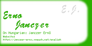erno janczer business card